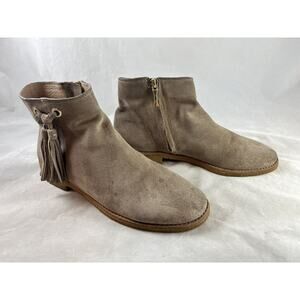 Kate Spade Bellamy Suede Ankle Boots Tassel Accents Booties Size 8.5